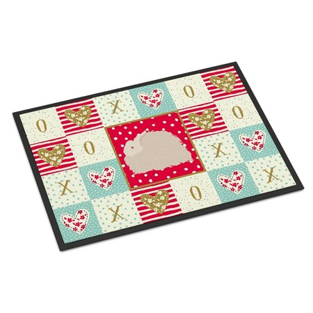 Carolines Treasures 24 x 36 in. Fluffy Angora Rabbit Love Indoor or Outdoor Mat CK5386JMAT